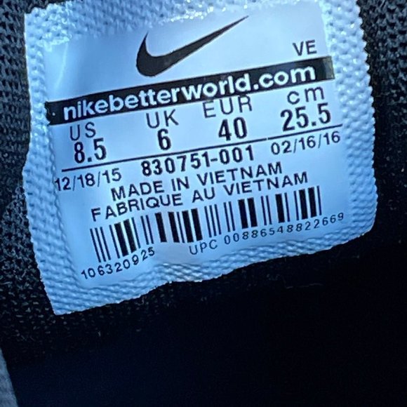 Nike Flex Run Black and White WMs Size US 8.5 - Picture 8 of 8